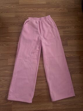 SHEIN Pink Wide Leg Sweatpants High Waisted Cozy Lounge Pants